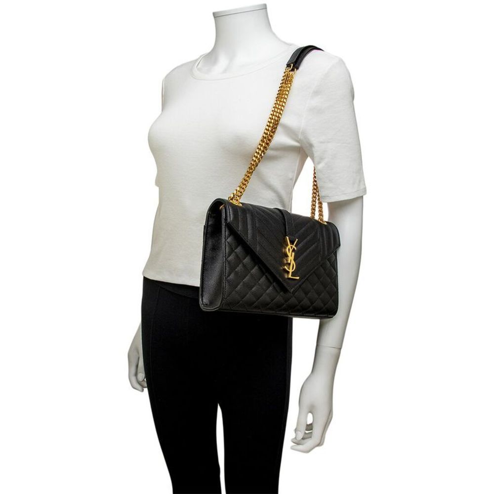 Saint Laurent Envelope Medium Leather Shoulder Bag - Picture 3 of 4